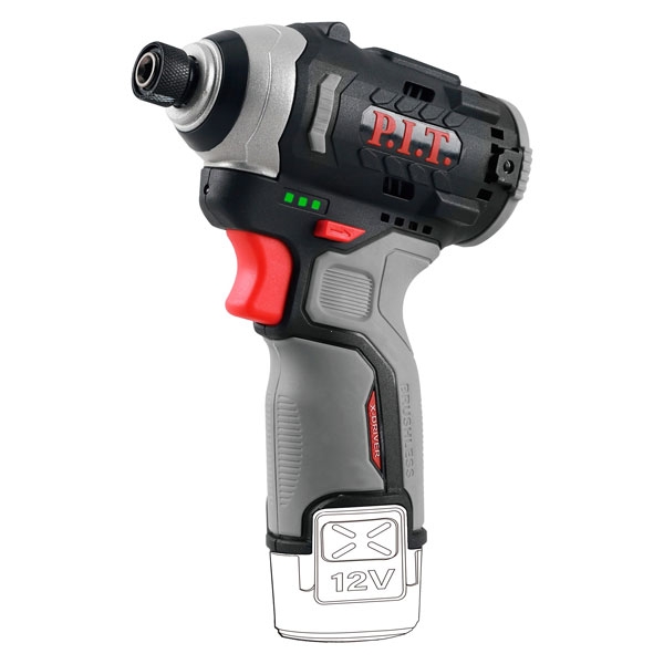 P.I.T. PSD12K-120A, Винтоверт IMPACT аккум. бесщёточный SOLO, 12 В, 120 Нм, 3 ск, 0-4300 уд, HEX 1/4" - фото1