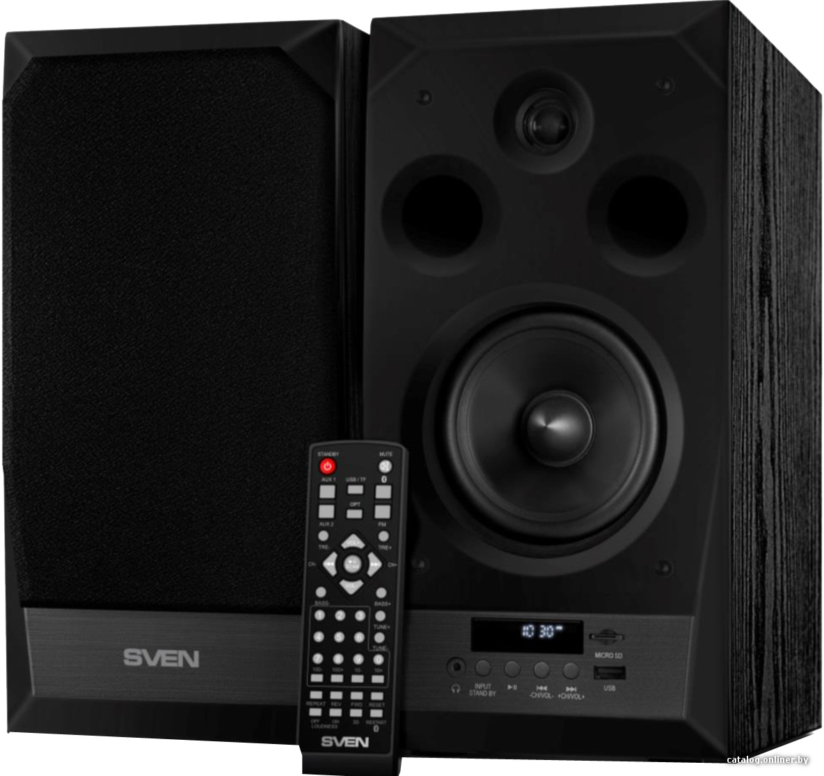 Акустика Sven MC-20 2.0 90Вт, 45-27000Ghz, Дерево, Пластик, Пульт, Black Акустика Sven MC-20 2.0 90Вт, 45-27000Ghz, Дерево, Пластик, Пульт, Black