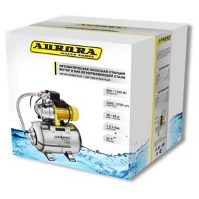 Aurora AGP 1200-25 INOX PLUS, Насосная станция, 1200 Вт, 3700 л/ч, H=46 м, 24л, всасывание - 8м, нерж - фото2 Aurora AGP 1200-25 INOX PLUS, Насосная станция, 1200 Вт, 3700 л/ч, H=46 м, 24л, всасывание - 8м, нерж - фото2