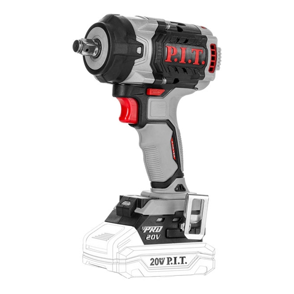 P.I.T. PIW20H-600A, Гайковерт IMPACT аккум. бесщеточный SOLO, 20В, 600Нм, 1/2", 3ск, 0-2800уд/мин