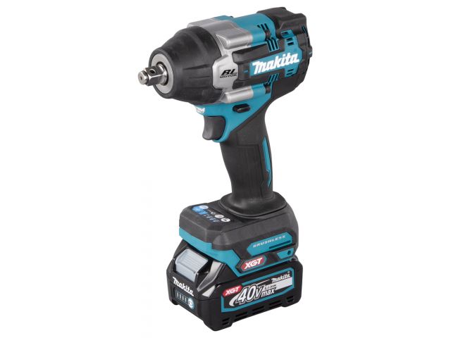 Makita TW007GD201, Гайковерт ударный аккум XGT BL 40В, 1/2", 750 Нм, на откруч. -1100Нм, дв.подсветка, XPT, 4 реж. удара 0-2700/0-2400/0-1700/0-1000 уд/мин,2x2.5Ач, быстр. З/у