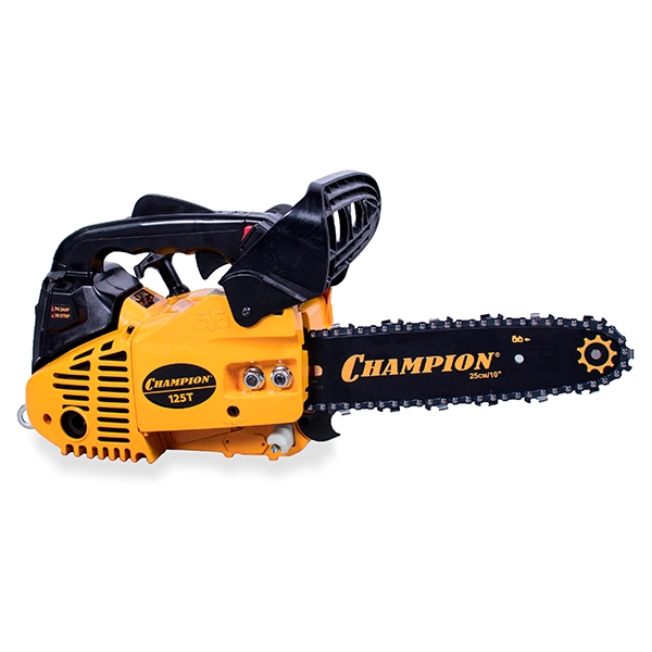 CHAMPION 125Т-10, Бензиновая цепная пила 0,7кВт.,3/8"-1,3-40Е , 25,4см.куб., CDI, 12000об/мин. - фото1