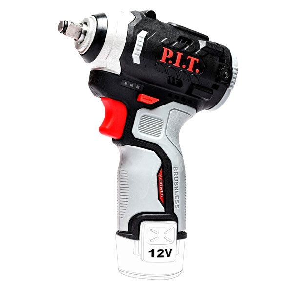 PIT PIW12K-120A, Гайковерт IMPACT аккум. бесщеточный P.I.T. PIW12K-120A SOLO (12В, 120Нм, 3ск, квадр 3/8", 0-3400 уд)