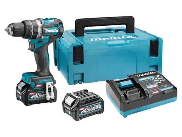 XGT_Дрель-шуруповерт ударная Makita HP002GD201 аккум. XGT BL 40В, 13мм, 65/30Нм (аккум. 2x2.5 Ач и быстрое з/у, кейс MAKP