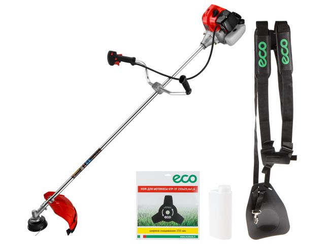 Мотокоса ECO GTP-251 Power (2.5 кВт, 3.4 л.с., лёгкий запуск, нож 3Т, ремень двухлямочный, вес 7.8 кг) Мотокоса ECO GTP-251 Power (2.5 кВт, 3.4 л.с., лёгкий запуск, нож 3Т, ремень двухлямочный, вес 7.8 кг)