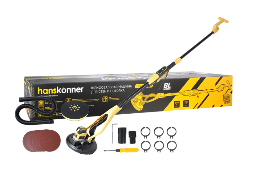 HDWS6080BL Шлифовальная машина для стен и потолков Hanskonner HDWS6080BL HDWS6080BL Шлифовальная машина для стен и потолков Hanskonner HDWS6080BL