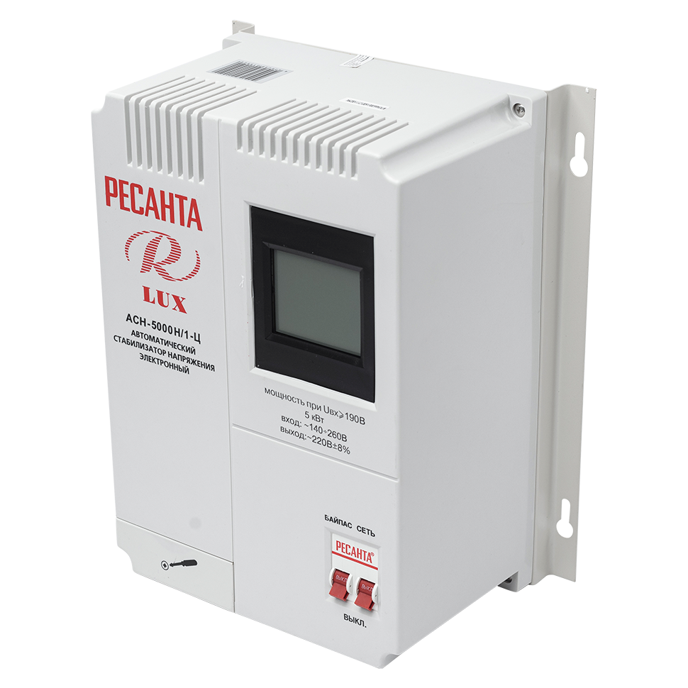 Стабилизатор Ресанта АСН- 5 000 Н/1-Ц Lux, арт 63/6/16 - фото1 Стабилизатор Ресанта АСН- 5 000 Н/1-Ц Lux, арт 63/6/16 - фото1
