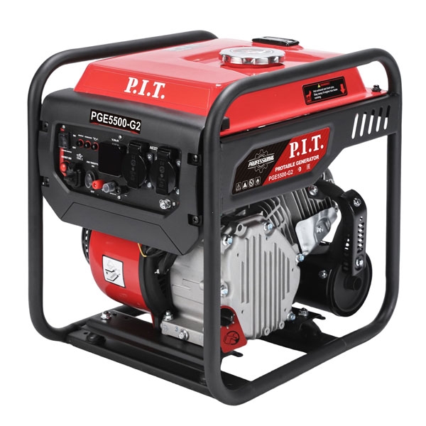 PIT PGE5500-G2, Генератор бензиновый инверторный P.I.T. PGE5500-G2 (5,5/5,0 кВт, 236см?, 4 такт, 2х220В, 12В, 23А)