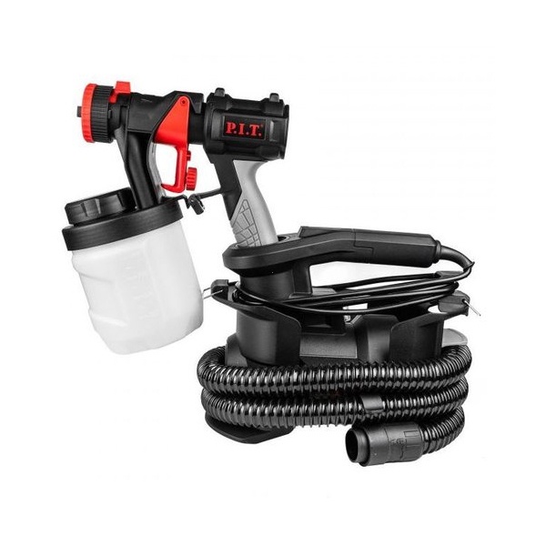 P.I.T. PSG3022-C, Краскопульт электрический, 600 Вт, расход 1000 мл/мин, емкость 900 мл, возд. шланг 1,8 м - фото1