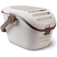 Переноска для животных Pet Carrier Vint, кремовый/коричневый.