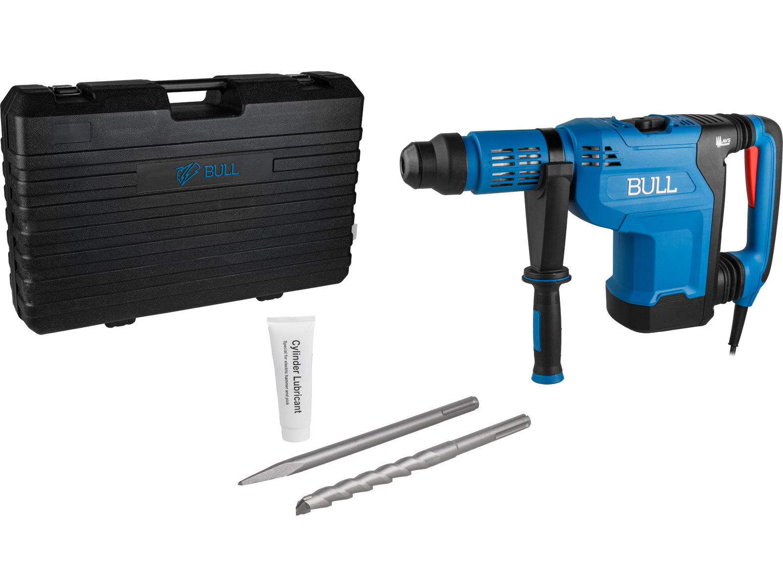 Перфоратор BULL BH 5001 в чем. 1500 Вт, 5-15 Дж, 50 мм, 2 реж. + 1 зуб., 1 сверло, SDS-max, рег. об.