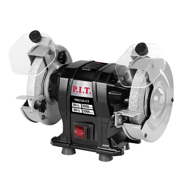 PIT PBG125-C3, Станок точильный электрич. P.I.T. PBG125-C3 (200Вт, 2950 об/мин, круг O125х12,7х16мм, пылезащита)