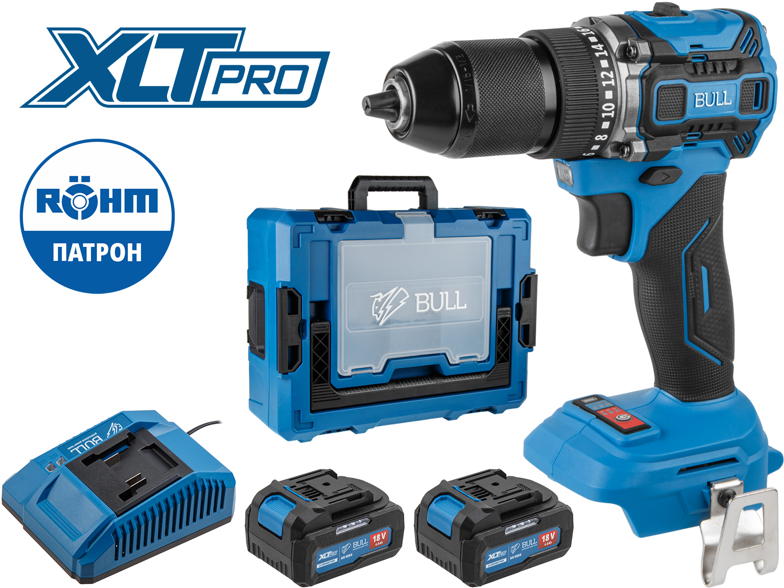 Аккум. дрель-шуруповерт BULL SR 1807 R-series Xcase XLTpro БЕСЩЕТ., 18 В, 60 Н*м, 2х4 А*ч, з/у 4 А - фото1 Аккум. дрель-шуруповерт BULL SR 1807 R-series Xcase XLTpro БЕСЩЕТ., 18 В, 60 Н*м, 2х4 А*ч, з/у 4 А - фото1