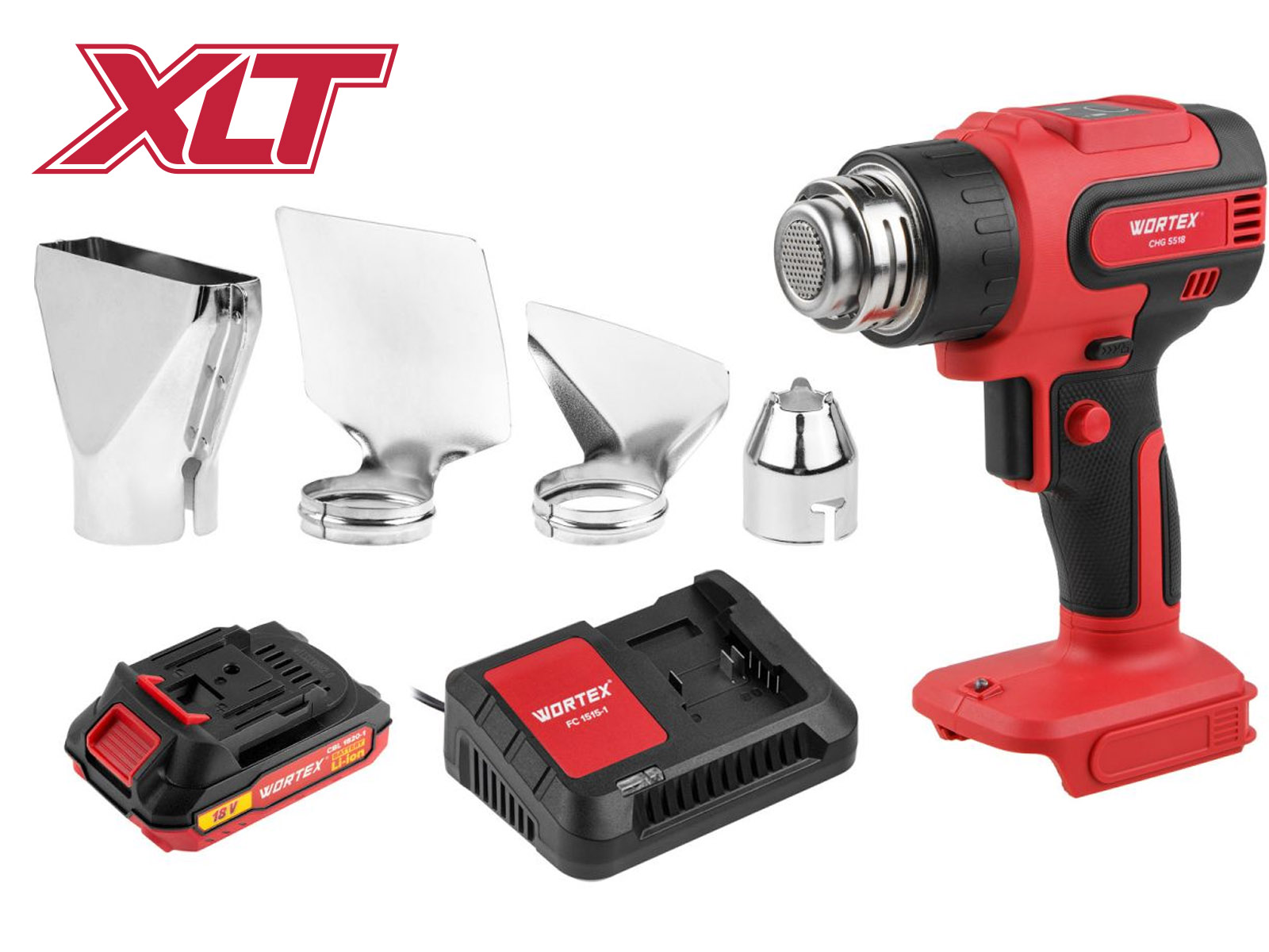 Аккум. термовоздуходувка WORTEX CHG 5518 в кор. ALL1 XLT SET 18 В, 1 скор., 300-550 °C Аккум. термовоздуходувка WORTEX CHG 5518 в кор. ALL1 XLT SET 18 В, 1 скор., 300-550 °C