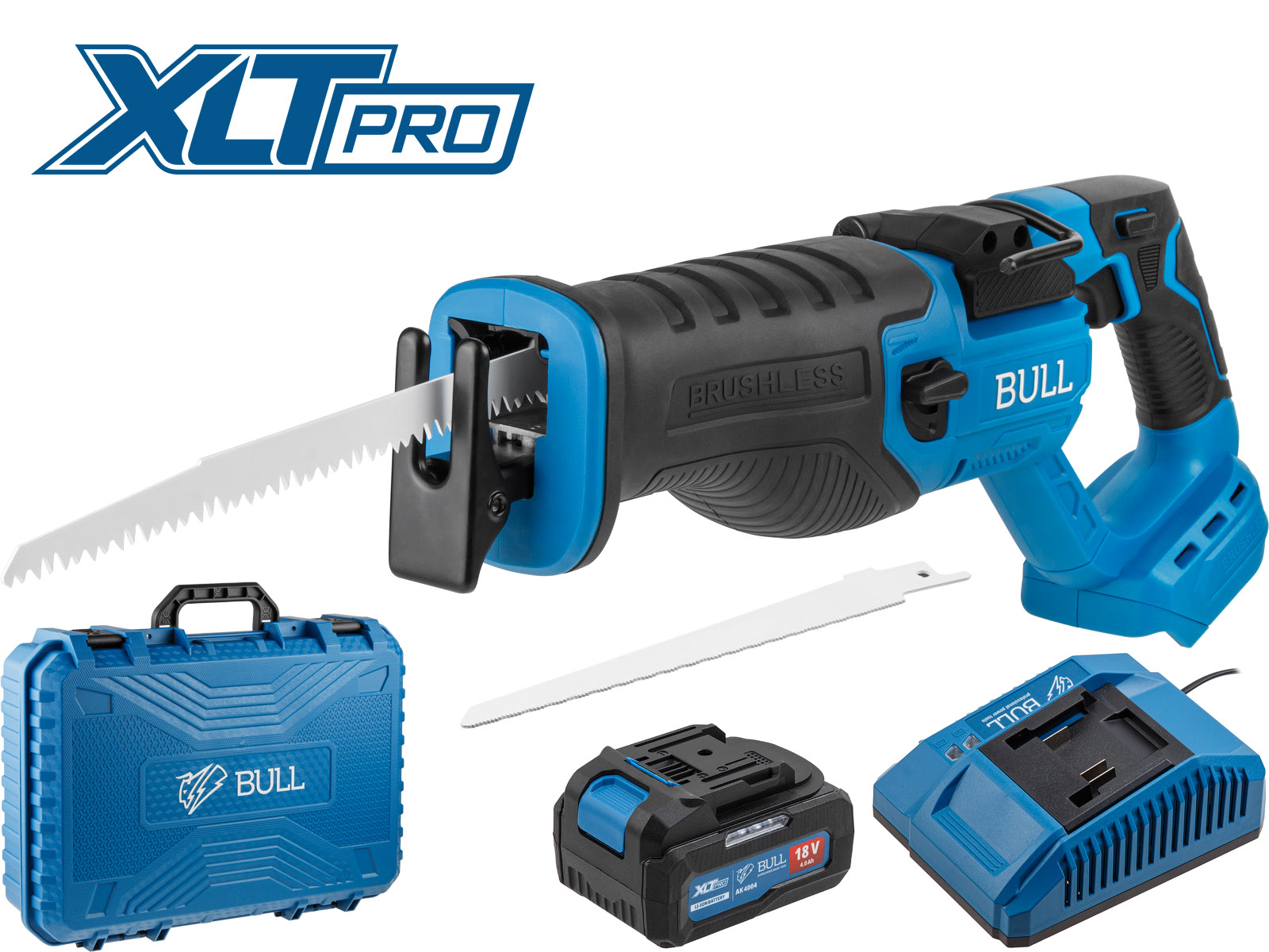 Аккум. сабельная пила BULL CSR 2118 E XLTpro, SET, БЕСЩЕТ., 18 В, дер. 210 мм, 1х4 А*ч, з/у 4 А - фото1