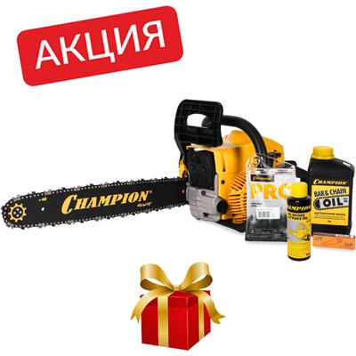 CHAMPION A241-16, Бензиновая цепная пила, 1,8 кВт, 16"/400 мм, 11500 об/мин CHAMPION A241-16, Бензиновая цепная пила, 1,8 кВт, 16"/400 мм, 11500 об/мин
