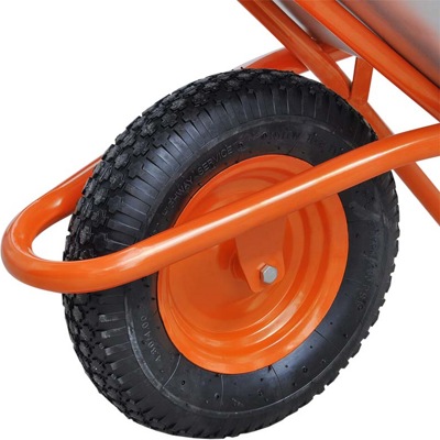 Тачка строительная BRADO 130 expert PRO  (до 130 л, до 300 кг, 1x4.00-8, пневмо, ось 16*100) фото-3