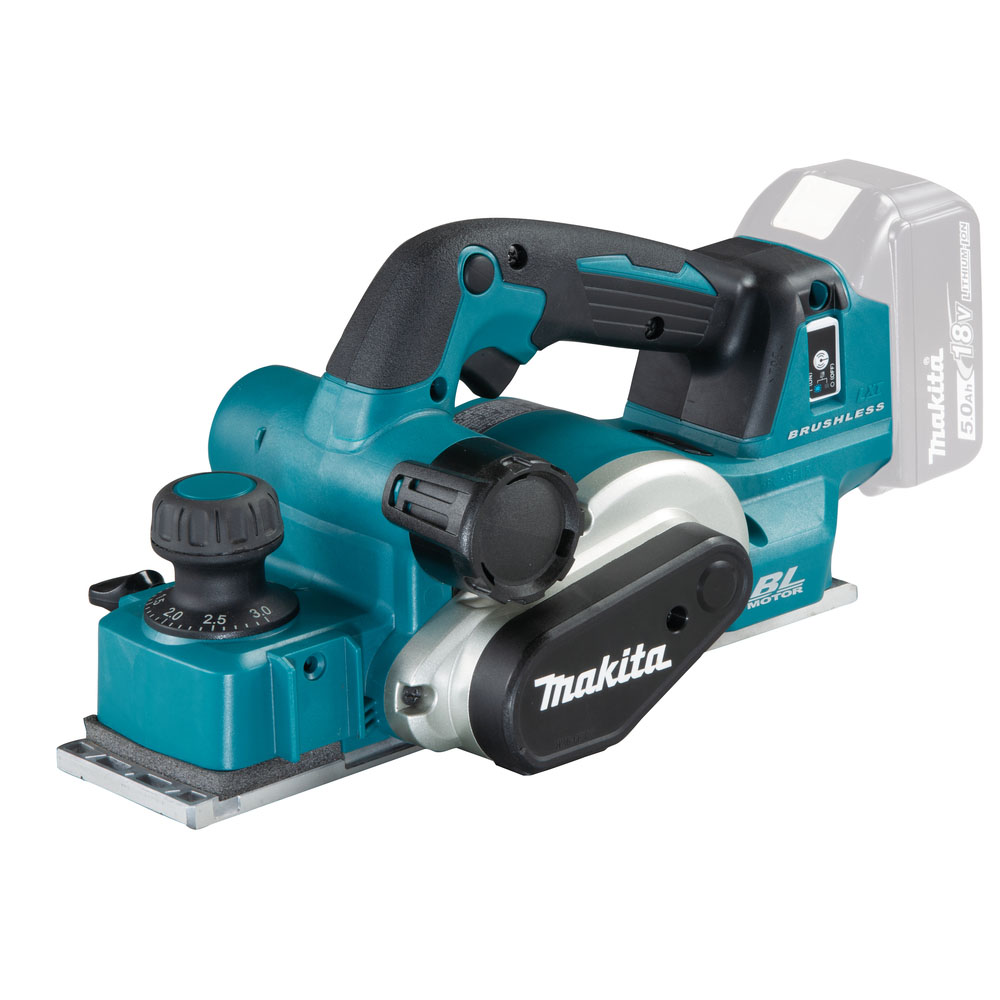 Makita DKP181ZU, Рубанок ак б\щет,18В,LXT,11000об\м,ширина-82мм,глуб-3мм,3.6кг,ADT,AWS,Bluetooth, б\ак, з\у