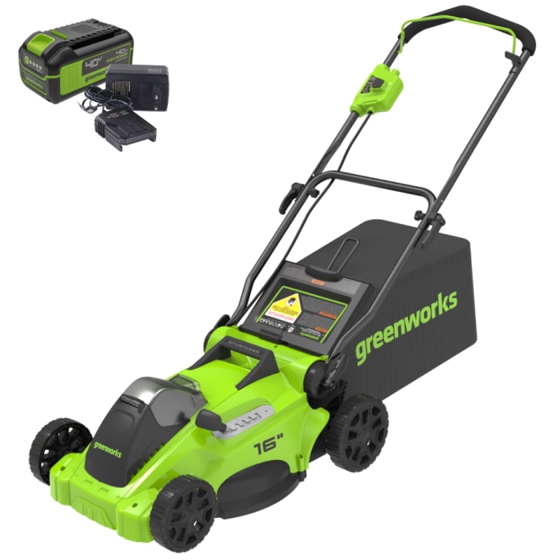 Greenworks GD40LM16XK4 (2517907UB), Газонокосилка аккумуляторная Арт. 2517907UB, 40V, бесщеточная, 41 см, c 1хАКБ 4Ач и ЗУ Greenworks GD40LM16XK4 (2517907UB), Газонокосилка аккумуляторная Арт. 2517907UB, 40V, бесщеточная, 41 см, c 1хАКБ 4Ач и ЗУ