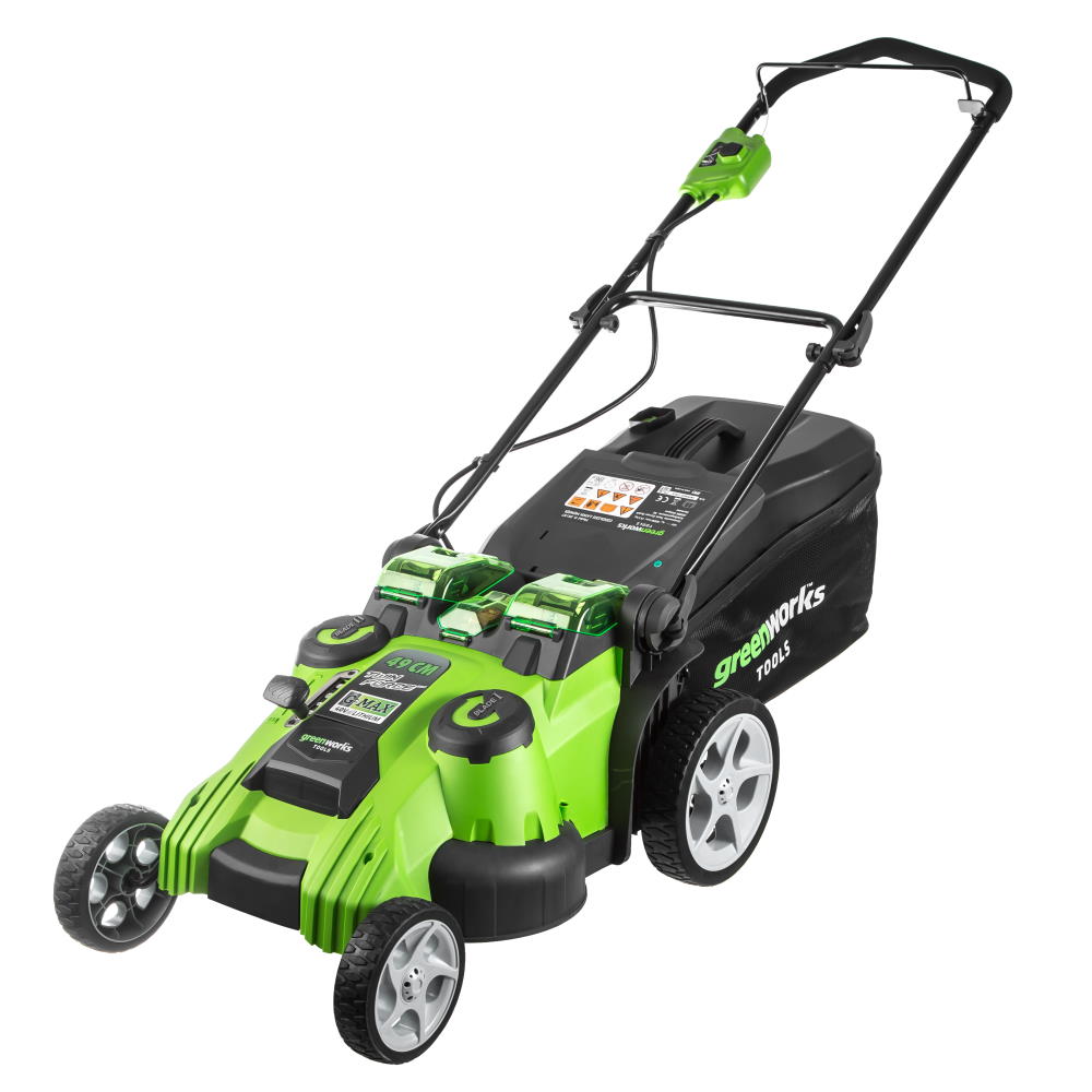 Greenworks G40LM49DBK4 (2500207VB), Газонокосилка аккумуляторная Арт. 2500207VB, TwinForce, 40V, 49 см, c 1хАКБ 4 Ач и ЗУ