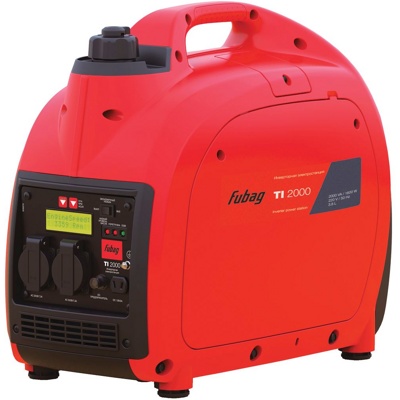 FUBAG TI 2000, Генератор цифровой, 220 В, 2,0 кВА/ 1,6 кВт; 7,3 А; cos ф 1; двигатель 2,1кВт/2,86 л.с.; бак 3,8 л; 23кг - фото1