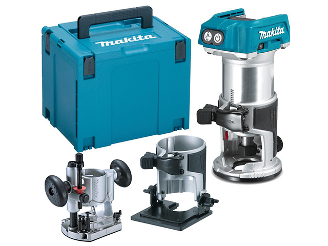 Makita DRT50ZJX2, Фрезер аккумуляторный кромочный, 18В, 6/8 мм, 30000 об/мин, регул. об. чемодан, без АКБ и ЗУ  (Makita DRT 50 ZJX2) - фото1