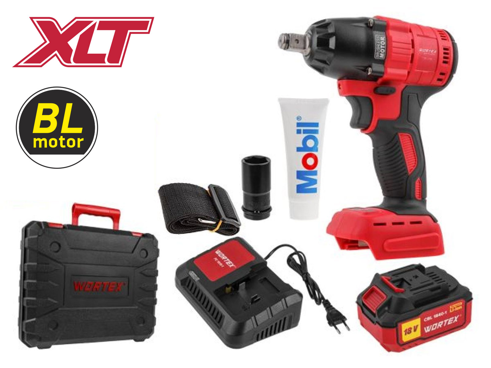 Аккум. ударный гайковерт WORTEX CWR 0318 акб и зу в чем. ALL1 XLT SET 18 В, 310 Н*м, 1/2", 4 А*ч Аккум. ударный гайковерт WORTEX CWR 0318 акб и зу в чем. ALL1 XLT SET 18 В, 310 Н*м, 1/2", 4 А*ч