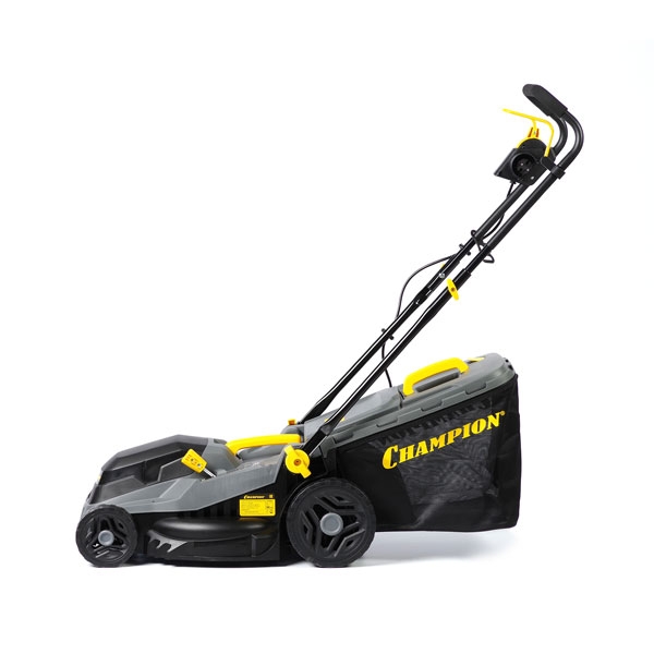 CHAMPION EM3816, Газонокосилка электрическая, 1,6 кВт, пласт.+ткань травосб. 42л, ширина 380мм, 30-75мм - фото1 CHAMPION EM3816, Газонокосилка электрическая, 1,6 кВт, пласт.+ткань травосб. 42л, ширина 380мм, 30-75мм - фото1