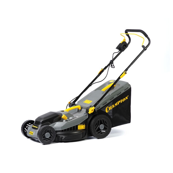 CHAMPION EM4318, Газонокосилка электрическая, 1,8 кВт, пласт.+ткань травосб. 52л, ширина 430мм, 30-75мм - фото1 CHAMPION EM4318, Газонокосилка электрическая, 1,8 кВт, пласт.+ткань травосб. 52л, ширина 430мм, 30-75мм - фото1