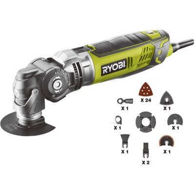RYOBI RMT300-SA KIT1, Многофункциональный инструмент, 300 Вт, 10000-22000 дв/мин, угол осц 3 град., 1,41 кг, сумка, оснастка - фото1 RYOBI RMT300-SA KIT1, Многофункциональный инструмент, 300 Вт, 10000-22000 дв/мин, угол осц 3 град., 1,41 кг, сумка, оснастка - фото1