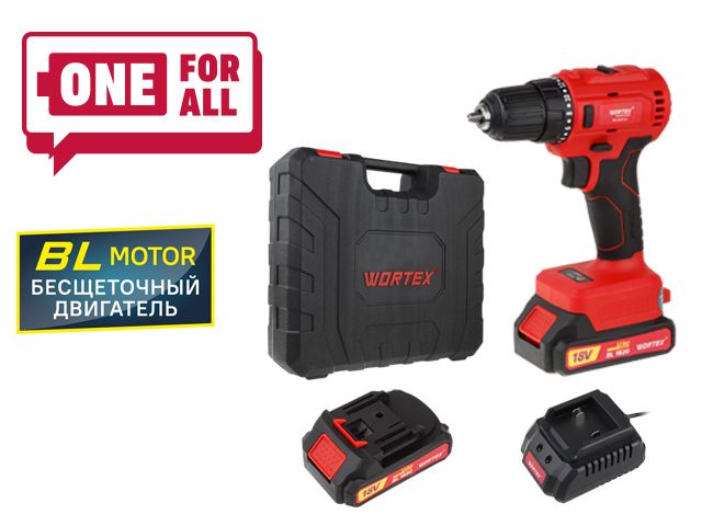 Аккум. дрель-шуруповерт WORTEX BD 2025 DLi в чем. ALL1 XLT БЕСЩЕТ, 18 В, 50 Н*м, 2х2 А*ч, БЗП 10 мм