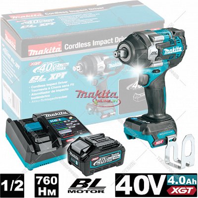 MAKITA TW007GM101 Гайковерт ударный аккум XGT 40V, 1100/760Нм,1/2", L4040 4.0Ah и DC40RA - фото1 MAKITA TW007GM101 Гайковерт ударный аккум XGT 40V, 1100/760Нм,1/2", L4040 4.0Ah и DC40RA - фото1