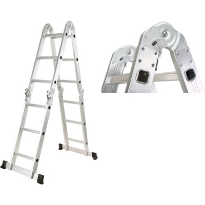 STARTUL ST9732-03, Лестница алюм. многофункц. 4х3 ступ., стрем.-175см, лестн.-360см,10,5кг, шарнирное соединение - фото1 STARTUL ST9732-03, Лестница алюм. многофункц. 4х3 ступ., стрем.-175см, лестн.-360см,10,5кг, шарнирное соединение - фото1