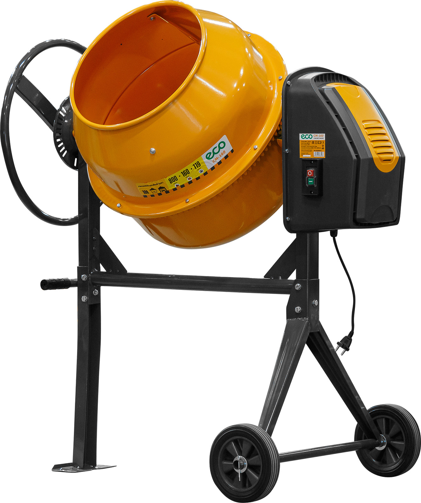 Бетоносмеситель ECO CM-160 (объём 160/119 л, 800 Вт, 230 В, вес 45,3 кг)