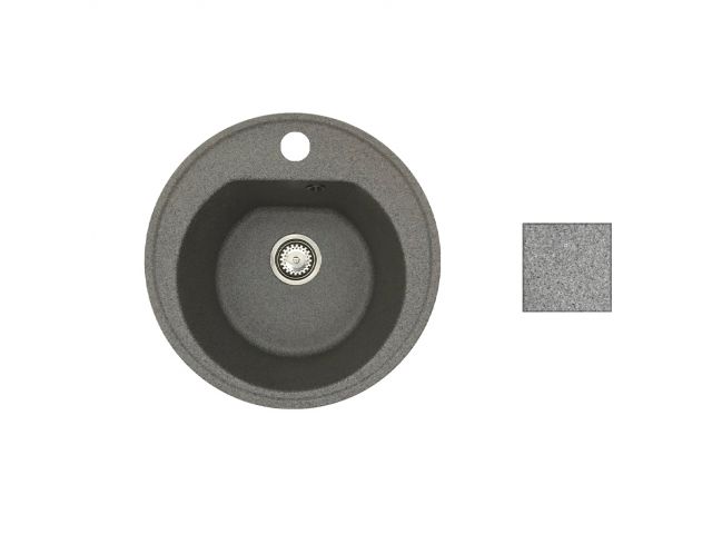 Мойка кухонная из искусственного камня RICHI серый 510х510 мм, AV Engineering Мойка кухонная из искусственного камня RICHI серый 510х510 мм, AV Engineering