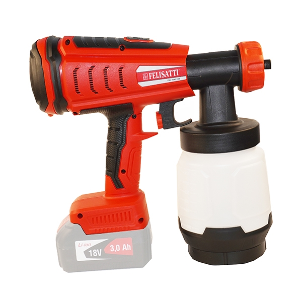 Felisatti КР-18Л3 Краскопульт аккумуляторный, 18 В, 0,1-0,2 бар, 1 л/мин, бак 800 мл - фото1