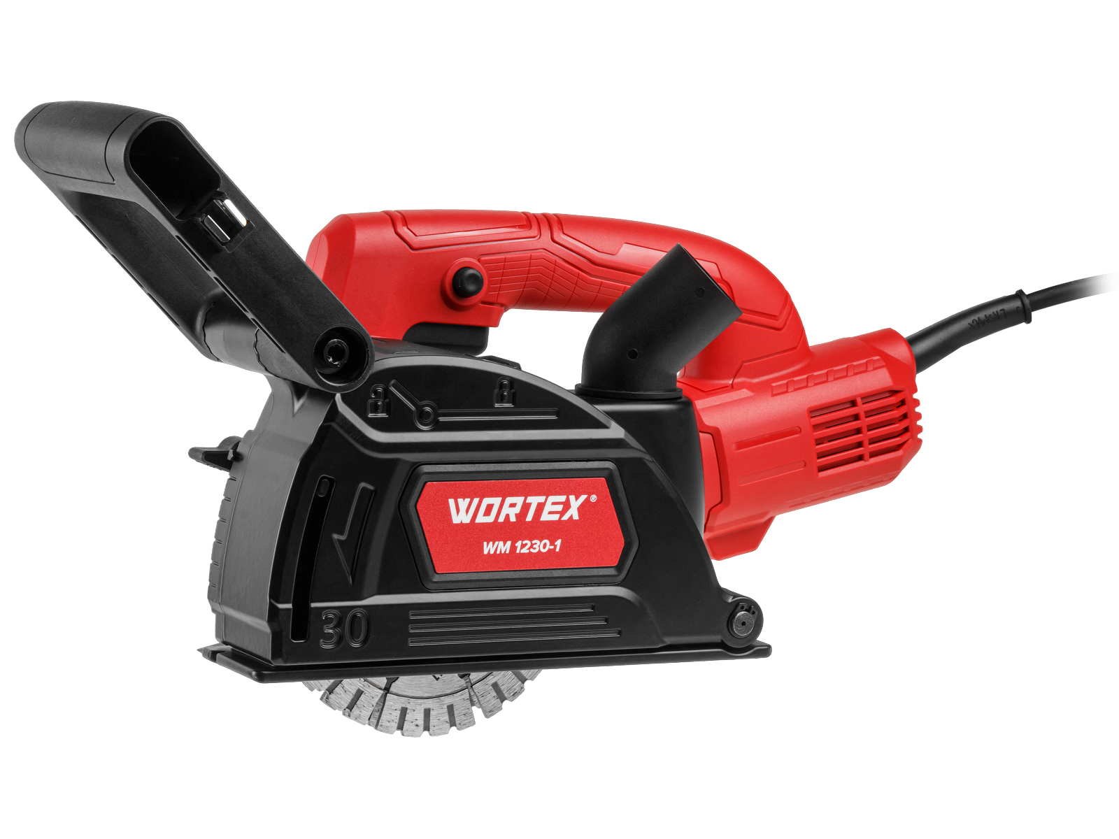 Штроборез WORTEX WM 1230-1 в кор. 1400 Вт, 125 мм, глубина до 30 мм, конст. эл., плав. пуск Штроборез WORTEX WM 1230-1 в кор. 1400 Вт, 125 мм, глубина до 30 мм, конст. эл., плав. пуск