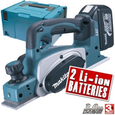Makita DKP180RFE, Рубанок аккумуляторный,18В/2х3 Ач Li-ion, ширина-82мм, глуб-2мм, 3.4 кг, кейс - фото1 Makita DKP180RFE, Рубанок аккумуляторный,18В/2х3 Ач Li-ion, ширина-82мм, глуб-2мм, 3.4 кг, кейс - фото1
