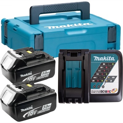 Makita 198311-6, Аккумуляторный блок 18 В 2х5.0Ah и зарядное DC18RC - фото1 Makita 198311-6, Аккумуляторный блок 18 В 2х5.0Ah и зарядное DC18RC - фото1