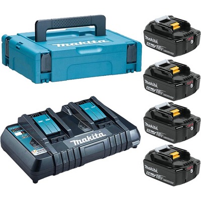 Makita 198312-4, Аккумуляторный блок 18 В 4х5,0 Ah и зарядное DC18RD MakPac - фото1 Makita 198312-4, Аккумуляторный блок 18 В 4х5,0 Ah и зарядное DC18RD MakPac - фото1
