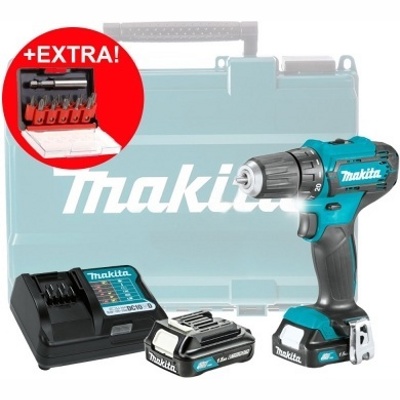 Makita DF333DYX14, Шуруповерт аккумуляторный, 2*1,5Ah, Кейс, набор  (Makita DF 333 DYX14) - фото1