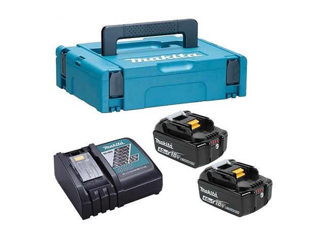 Makita 198310-8, комплект аккумулятор 18 В 2х4.0Ah и зарядное DC18RC - фото1