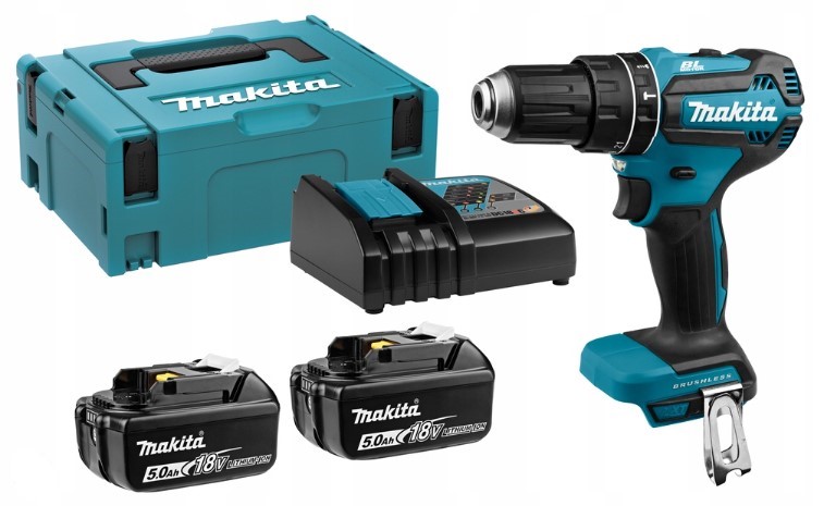 MAKITA DHP485RTJ Шуруповёрт ударный аккум. в чем. (18V, 2*5.0 Ah, 50 Нм, 2 скор., BL-motor) MAKITA DHP485RTJ Шуруповёрт ударный аккум. в чем. (18V, 2*5.0 Ah, 50 Нм, 2 скор., BL-motor)