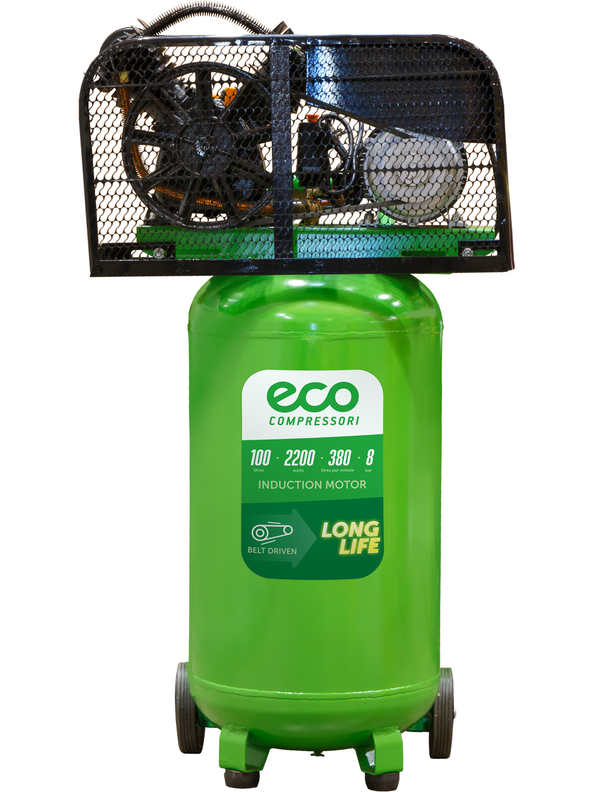 Eco AE-1005-B2 , Компрессор, 380 л/мин, 8 атм, поршневой клино-ременной, 1000 л, 220 В, 2.20 кВт - фото1 Eco AE-1005-B2 , Компрессор, 380 л/мин, 8 атм, поршневой клино-ременной, 1000 л, 220 В, 2.20 кВт - фото1