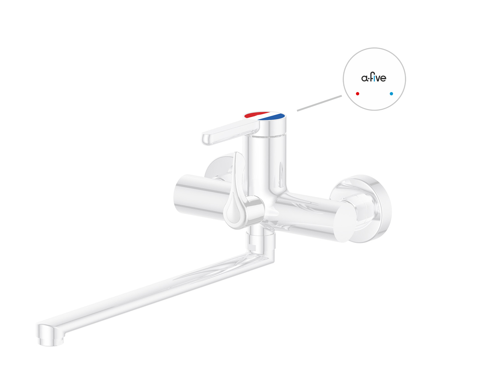 Смеситель для ванны (Lt) D35, серия Lotus белый, a-five Смеситель для ванны (Lt) D35, серия Lotus белый, a-five