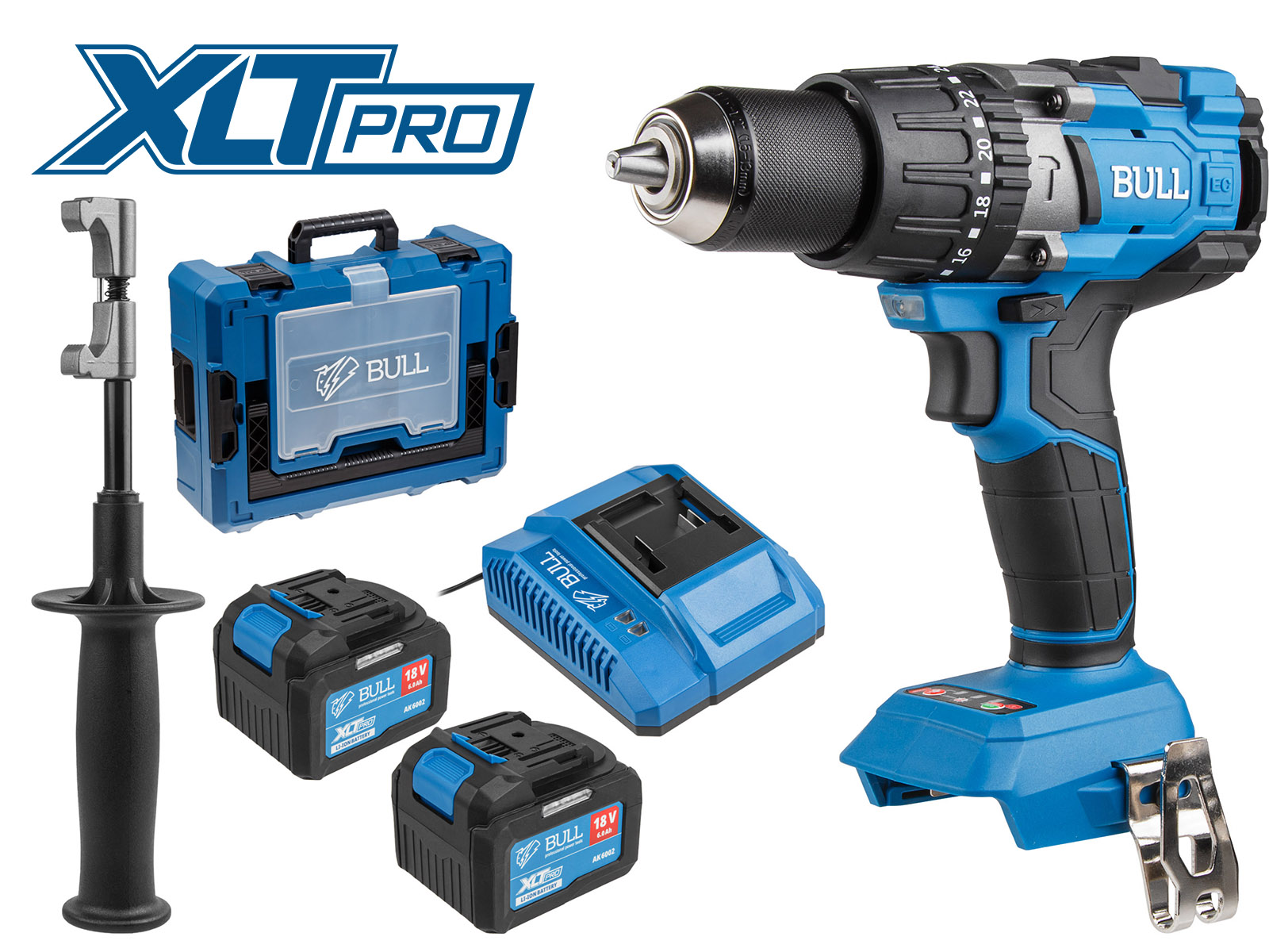 Аккум. дрель-шуруповерт BULL SR 1805 Xcase XLTpro, 2х6 А*ч, БЕСЩЕТ., 18 В, 120 Н*м, БЗП(мет.) 13 мм Аккум. дрель-шуруповерт BULL SR 1805 Xcase XLTpro, 2х6 А*ч, БЕСЩЕТ., 18 В, 120 Н*м, БЗП(мет.) 13 мм