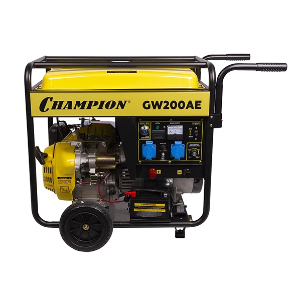 CHAMPION GW200AE, Генератор сварочный бензин., 420мс. куб., 4-х такт.,11,7кВт., 16л.с., бак 25л., картер 1,1 - фото1