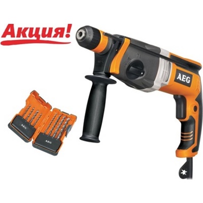 AEG KH 28 Super XE, Перфоратор трехрежимный, 1010 Вт, 2,8 Дж, SDS-Plus, кейс и набор буров, арт 19203 - фото1