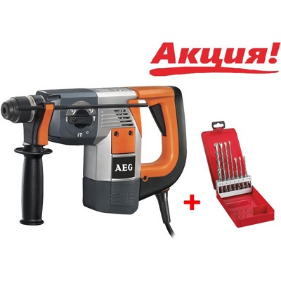 AEG PN 3500, Перфоратор, SDS-plus, 750 Вт, 3,4 Дж., кейс, арт 24214 и набор буров (7 шт) - фото1 AEG PN 3500, Перфоратор, SDS-plus, 750 Вт, 3,4 Дж., кейс, арт 24214 и набор буров (7 шт) - фото1