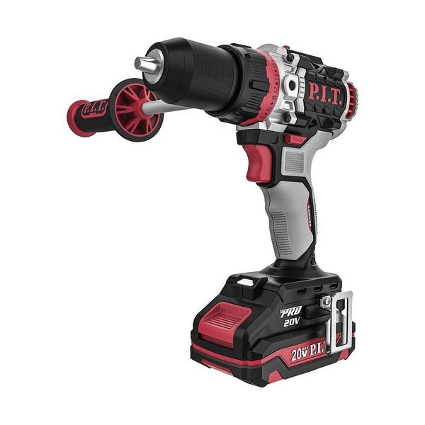 P.I.T. PSB20H-13D/3, Дрель ударная бесщеточная акккумуляторная, 20 В, 0-300/0-2000 об/мин, 75 Hm, патрон 13 мм, 1 АКБ 4 Ач, ЗУ, кейс P.I.T. - фото1